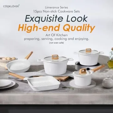 Ultra Non-Stick 15-Piece Cookware Set PFOA Free All Cooktops