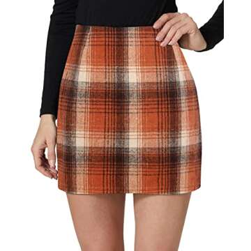 Stylish Fall High Waisted Plus Size Mini Skirt for Women