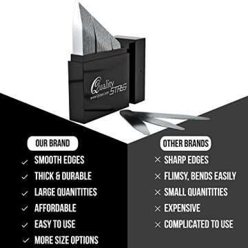 Quality Stays Metal Collar Stays for Men – Set of 40 Dress Shirt Collar Stays for Men, 3 Sizes in a Divided Box