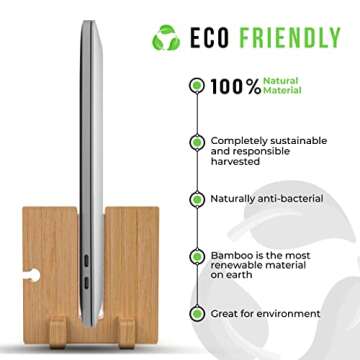 Kothar Wooden Vertical Laptop Stand for All Laptops