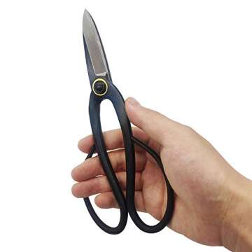 Slim Bonsai Scissors Indoor Gardening Tools Pruning Shears Springsteels Black 8 Inch for Hand Trimming of Flowers Plants