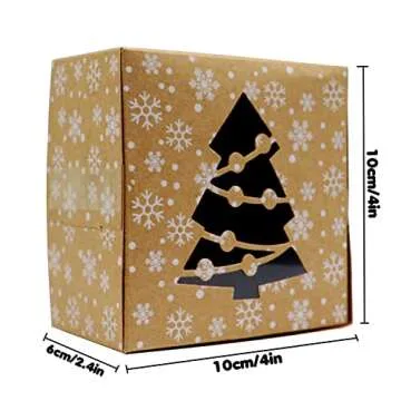 VEYLIN 24Pack Christmas Bakery Boxes for Festive Gifting