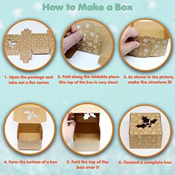 VEYLIN 24Pack Christmas Bakery Boxes for Festive Gifting