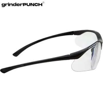 grinderPUNCH Full Lens Magnification Safety Glasses with Black Frame | Clear Lens | | Magnifying Reading Eyewear (+2.50 Diopter)