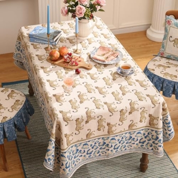 Patdrea Designer Leopard Tablecloth 55"x55" for All Holiday Gatherings