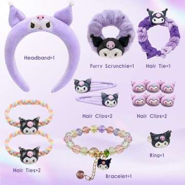 LAMPYRIS Cute Kuromi Hair Accessories Gift Set for Girls