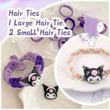 LAMPYRIS Cute Kuromi Hair Accessories Gift Set for Girls