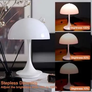 DIVEKID Mushroom Table Lamp - Touch Sensor & Cordless