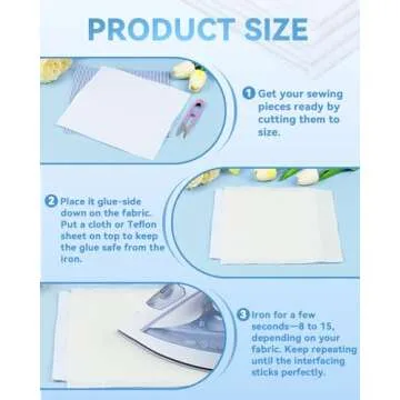 PLANTIONAL Iron-On Fusible Fleece for Crafting and Quilting