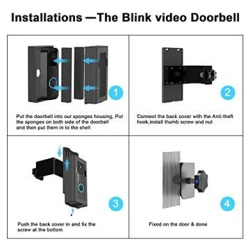 AISVAN Anti-Theft Blink Doorbell Door Mount,No-Drill Mounting Bracket for Blink Video Doorbell cover Holder Not Block Doorbell Sensor Easy to Install Blink Video Doorbell Accessories