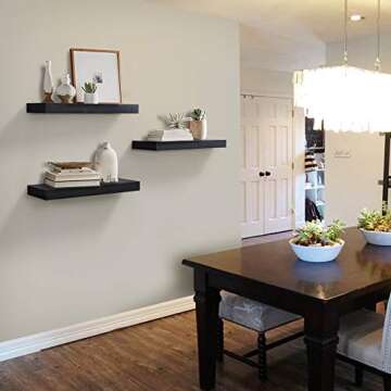 AHDECOR Black Floating Shelves, Wall Mounted Modern Shelves Decorative for Home & Office Decor, Idea...