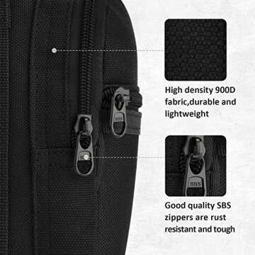 Barbarians Water Bottle Carrier, Bottle Pouch Holder with Adjustable Shoulder/Hand Strap with 2 Pockets for 16oz 17oz 20oz 24oz 25oz 32oz 40oz, Black