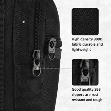 Barbarians Water Bottle Carrier, Bottle Pouch Holder with Adjustable Shoulder/Hand Strap with 2 Pockets for 16oz 17oz 20oz 24oz 25oz 32oz 40oz, Black