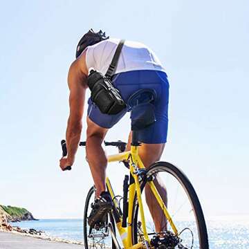 Barbarians Water Bottle Carrier, Bottle Pouch Holder with Adjustable Shoulder/Hand Strap with 2 Pockets for 16oz 17oz 20oz 24oz 25oz 32oz 40oz, Black