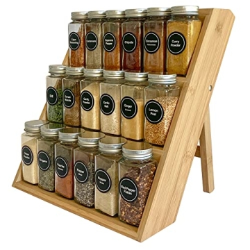 Pacific Moon Tree Bamboo Spice Rack and Organizer - 3-Tier Design