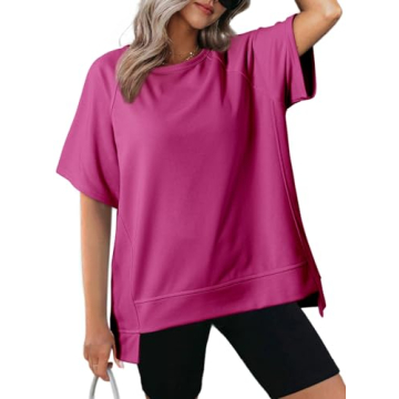 Dokotoo Women’s Casual Summer Tops Crewneck Short Sleeve Oversized T-Shirts
