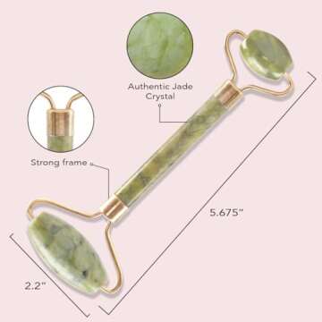 Kitsch Jade Face Roller - Jade Roller for Face | Genuine Jade Facial Roller | Anti Aging Face Roller...