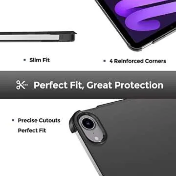 ProCase Smart Case for iPad Mini 7 A17 Pro 2024/iPad Mini 6 2021 8.3 Inch iPad Mini 7th/6th Gen Case, Hard Back Cover for iPad Mini 8.3" 7th Gen A2995/A2996/A2993/6th Gen A2567 A2568 A2569 -Black