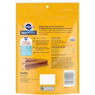 PEDIGREE DENTASTIX Large Dog Dental Treats Beef Flavor Dental Bones, 7 Count (Pack of 14)