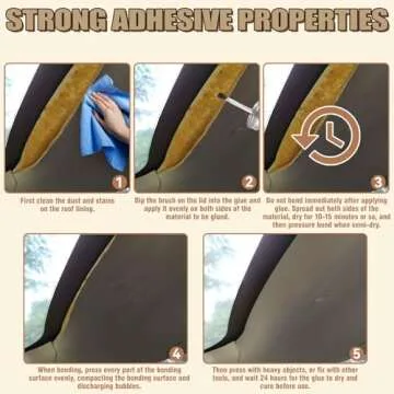 Headliner Repair Glue 100ml, Flexible Car Roof Liner Adhesive, Clear Upholstery Glue for Cars, with Brush, Suitable for Automotive interiors, Fabric, Leather