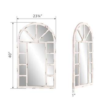 Patton Wall Decor Distressed White Wall Mirror 24x40