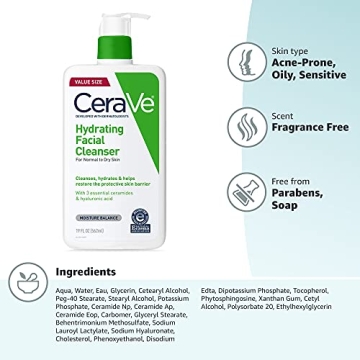 CeraVe Hydrating Facial Cleanser for Dry Skin