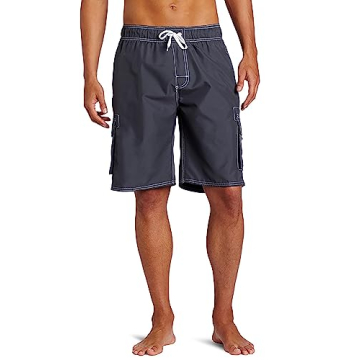Kanu Surf Men's Barracuda Swim Trunks – Charcoal, Large & Extended Sizes