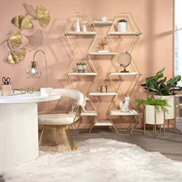 Sagebrook Home Stunning 7" Starburst Decor with Marble Base in Gold - Glamorous Accent Piece for You...