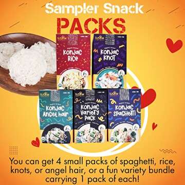 Fusion Select Organic Konjac Noodles - Shirataki Knot-Shaped Plant-Based Substitute - Healthy Diet Pasta - Rich in Fiber - Vegan, Keto, Paleo-Friendly, Zero Gluten, Low-Carb & Low-Calorie - 4 Packs