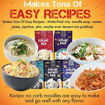 Fusion Select Organic Konjac Noodles - Shirataki Knot-Shaped Plant-Based Substitute - Healthy Diet Pasta - Rich in Fiber - Vegan, Keto, Paleo-Friendly, Zero Gluten, Low-Carb & Low-Calorie - 4 Packs