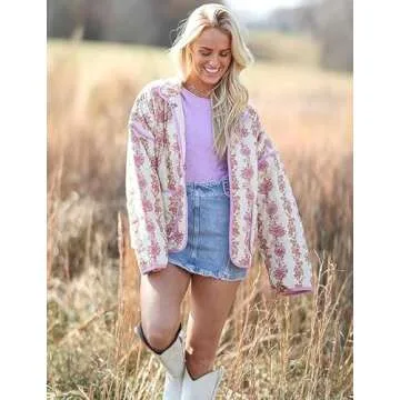 Aimiray Women's Stylish Floral Puffer Jacket for Everyone