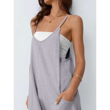 AUTOMET Jumpsuits for Women Casual Summer Outfits Rompers Comfy Y2k Loose Baggy Trendy Overalls Jumpers Fashion Clothes 2025 Gray M