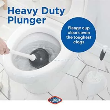 Clorox Toilet Brush & Plunger Set with Caddy for Bathrooms