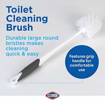 Clorox Toilet Brush & Plunger Set with Caddy for Bathrooms