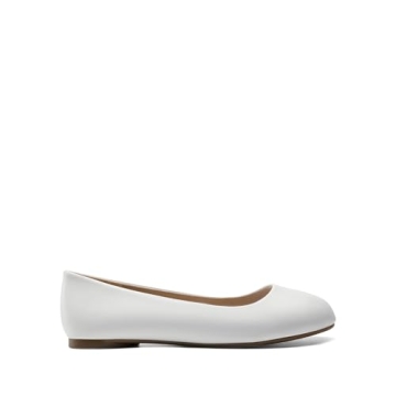 DREAM PAIRS Women's White Pu Ballerina Flats for Stylish Comfort