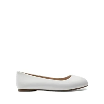 DREAM PAIRS Women's White Pu Ballerina Flats for Stylish Comfort