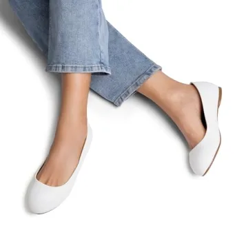DREAM PAIRS Women's White Pu Ballerina Flats for Stylish Comfort
