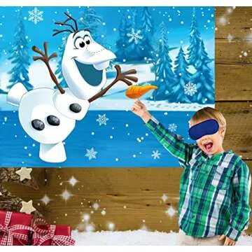 HRENCY Pin The Nose on The Snowman Game for Kids Christmas Party Game for Kids Snowman Pin Game with 24Pcs Nose Stickers Birthday Party Supplies Activities