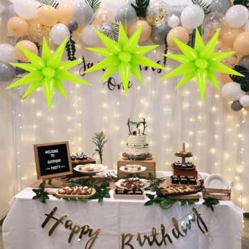 60 Pcs Fruit Green Star Balloons – Stunning Party Decorations for All Occasions