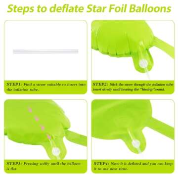 60 Pcs Fruit Green Star Foil Balloons for Celebrations