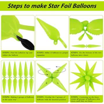 60 Pcs Fruit Green Star Foil Balloons for Celebrations