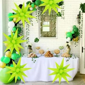 60 Pcs Fruit Green Star Foil Balloons for Celebrations