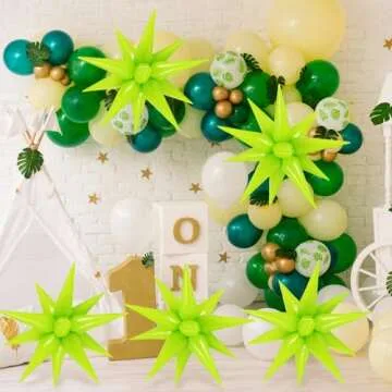 60 Pcs Fruit Green Star Foil Balloons for Celebrations