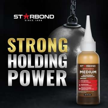 Starbond Light Brown Medium CA Glue (Premium Cyanoacrylate Super Glue) Crack Filler 150 CPS Viscosity, for Woodworking, Woodturning, Carpentry, Guitar, 2oz