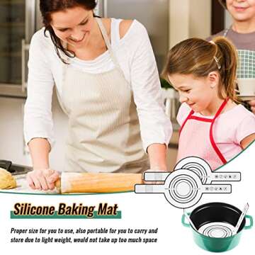 2 Pieces Silicone Baking Mat for Dutch Oven Bread Baking Non-stick Baking Mat with Long Handle 8.3 I...