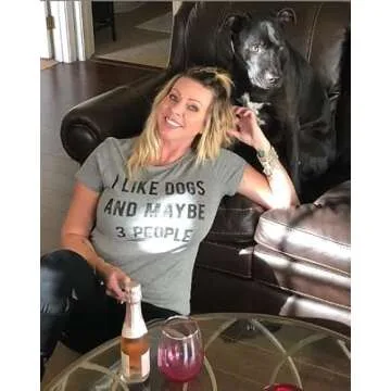 Crazy Dog Womens I Like Dogs and Maybe 3 People T Shirt Funny Graphic Novelty Tee Puppy Dog Parent Shirt Sarcastic Tshirt Dark Heather Grey XL
