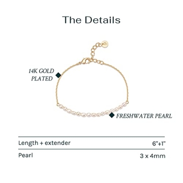 PAVOI Freshwater Pearl Bracelet - Yellow Gold Plated Elegance
