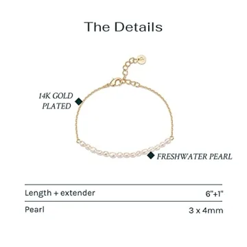 PAVOI Freshwater Pearl Bracelet - Yellow Gold Plated Elegance