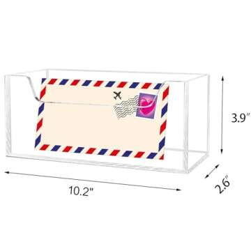 Mail Holder for Table, Acrylic Letter Holder Box for Desk or Wall Mount, Mail Organizer Countertop, Clear