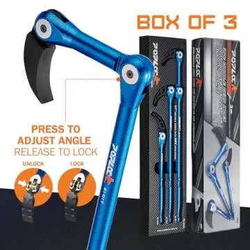 Poplock Indexing Pry Bar Set 3 Pieces, Adjustable Pry Bars, Double Push Lock Indexable Pry Bar, Double Join Design, Multi Position Pry Bar, Automotive Tools Prybar, Auto Body Prybars Set 8 12 17 Inch